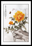 牡丹花鸟国画