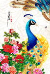 孔雀牡丹图