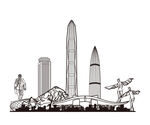 深圳地标建筑广东深圳城市剪影