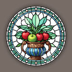 教堂彩晶餐厅主题水果玻璃图案