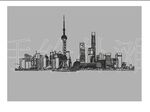 上海外滩手绘矢量图