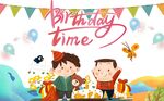 可爱生日会壁画