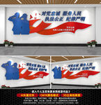 对党忠诚服务人民党建标语文化墙