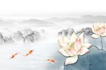 荷花山水