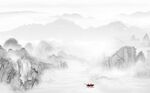 烟雨江南山水背景墙