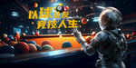 机器人台球壁画背景墙壁纸设计
