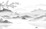 高端 最新灰山水画 TiF分层