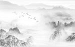 新中式山水背景墙