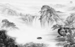极简 灰色山水背景 TIF分层