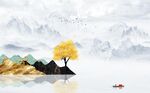 简约山水背景墙