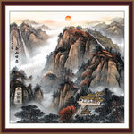 书房装饰画 泰山雄风 
