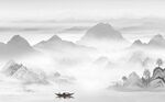 新中式山水背景墙