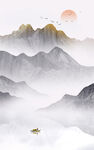 竖幅山水画