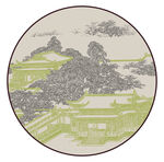 肌理圆形挂画