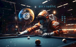 太空宇航员台球桌球壁画广告背景