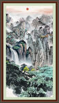 山水竖幅 