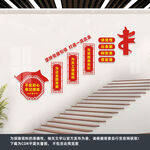 企业党建楼梯文化墙