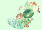 小青柑普洱茶包装插画