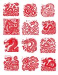 龙剪纸素材