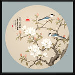 新中式国潮山水花鸟画