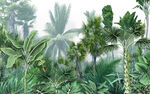 热带雨林植物风景电视背景墙