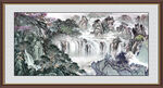 聚宝盆山水画 