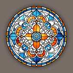 圆形教堂蒂凡尼彩绘彩晶玻璃图案