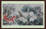 荷花国画 