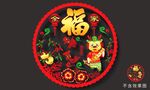 矢量2024龙年高端窗花贴门贴