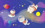 卡通宇宙动物壁画