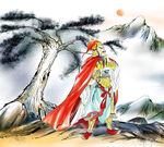 古松将军国风山水