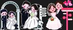 婚礼婚房路引立柱指示牌