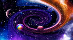 彩色宇宙旋涡星空背景墙