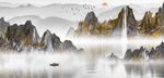 新中式山水水墨画