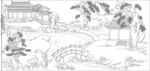白描古建图