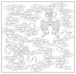 八宝白描 