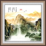 国画泰山日出装饰画