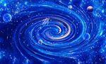 蓝色宇宙旋涡星空星系