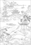 白描古建图