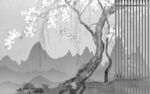新中式背景墙  
