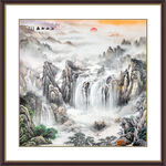 方形山水画