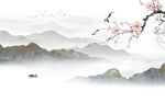 新中式石纹山水岩板背景