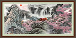 瀑布风景画 