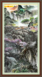 竖幅山水画 