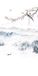 新中式石纹水墨山水玄关背景