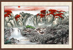 中堂山水画 