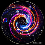 圆形星空背景