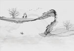 水墨画 飘带 背景墙