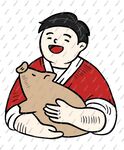 黑土猪肉卡通手绘插画