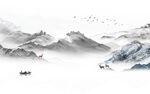 新中式石纹水墨山水背景